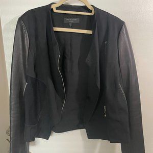rag & bone Leather Sleeve Jacket